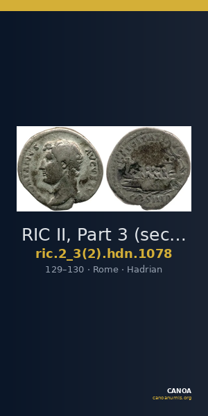 RIC II, Part 3 (second edition) Hadrian 1078 — CANOA