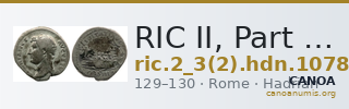 RIC II, Part 3 (second edition) Hadrian 1078 — CANOA
