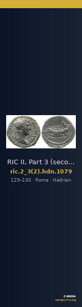 RIC II, Part 3 (second edition) Hadrian 1079 — CANOA