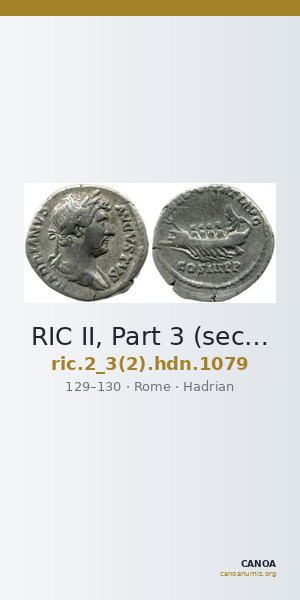 RIC II, Part 3 (second edition) Hadrian 1079 — CANOA