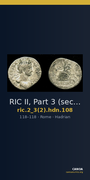 RIC II, Part 3 (second edition) Hadrian 108 — CANOA