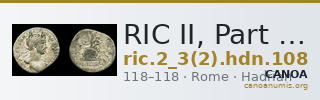 RIC II, Part 3 (second edition) Hadrian 108 — CANOA