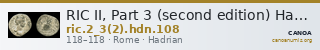 RIC II, Part 3 (second edition) Hadrian 108 — CANOA
