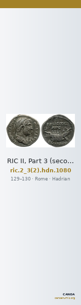 RIC II, Part 3 (second edition) Hadrian 1080 — CANOA