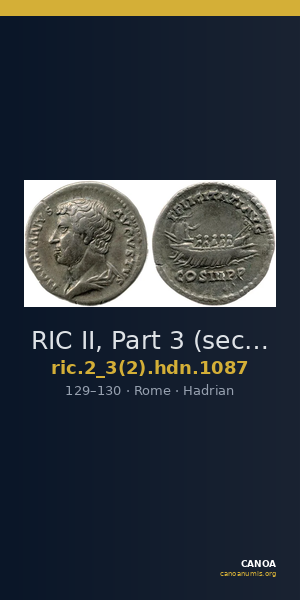 RIC II, Part 3 (second edition) Hadrian 1087 — CANOA