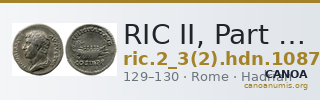 RIC II, Part 3 (second edition) Hadrian 1087 — CANOA