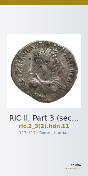 RIC II, Part 3 (second edition) Hadrian 11 — CANOA