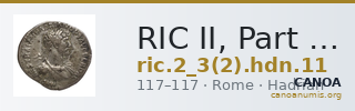 RIC II, Part 3 (second edition) Hadrian 11 — CANOA