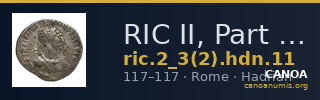RIC II, Part 3 (second edition) Hadrian 11 — CANOA