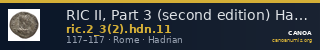 RIC II, Part 3 (second edition) Hadrian 11 — CANOA