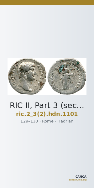 RIC II, Part 3 (second edition) Hadrian 1101 — CANOA