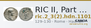 RIC II, Part 3 (second edition) Hadrian 1101 — CANOA