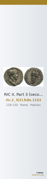 RIC II, Part 3 (second edition) Hadrian 1102 — CANOA