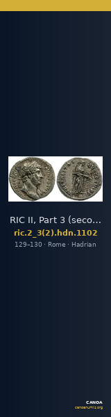 RIC II, Part 3 (second edition) Hadrian 1102 — CANOA