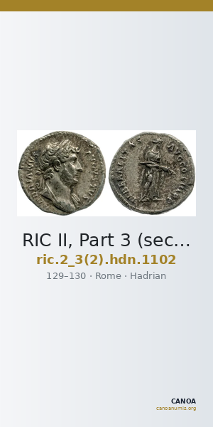 RIC II, Part 3 (second edition) Hadrian 1102 — CANOA