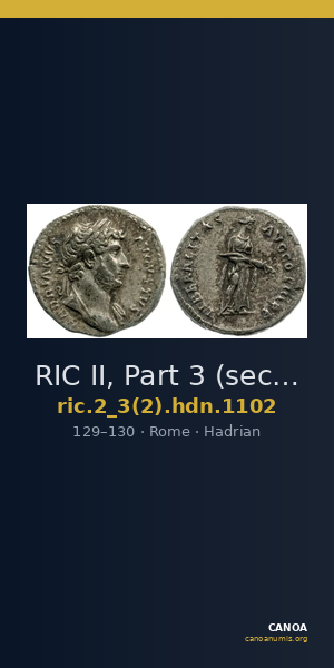 RIC II, Part 3 (second edition) Hadrian 1102 — CANOA
