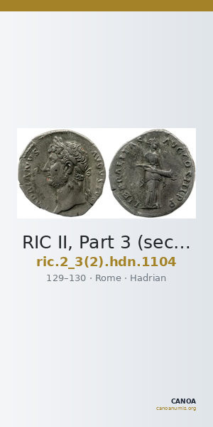 RIC II, Part 3 (second edition) Hadrian 1104 — CANOA