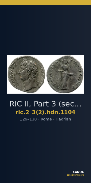 RIC II, Part 3 (second edition) Hadrian 1104 — CANOA