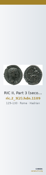 RIC II, Part 3 (second edition) Hadrian 1109 — CANOA