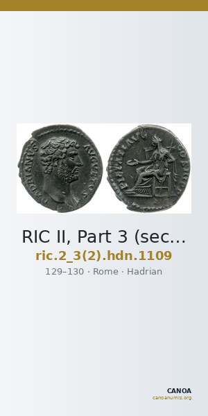 RIC II, Part 3 (second edition) Hadrian 1109 — CANOA