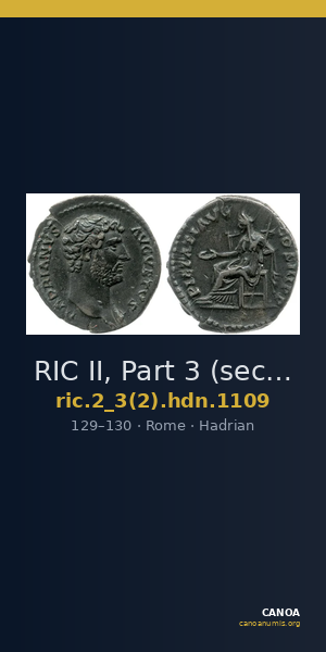RIC II, Part 3 (second edition) Hadrian 1109 — CANOA