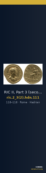 RIC II, Part 3 (second edition) Hadrian 111 — CANOA
