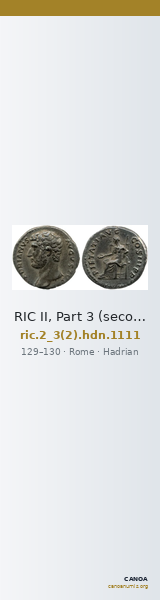 RIC II, Part 3 (second edition) Hadrian 1111 — CANOA