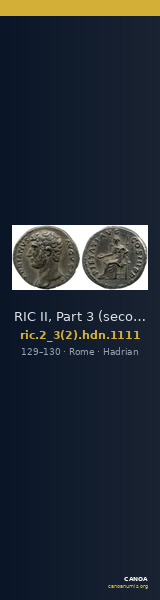 RIC II, Part 3 (second edition) Hadrian 1111 — CANOA