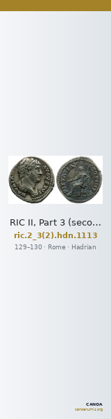 RIC II, Part 3 (second edition) Hadrian 1113 — CANOA