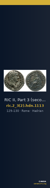 RIC II, Part 3 (second edition) Hadrian 1113 — CANOA