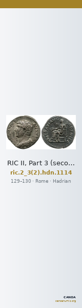 RIC II, Part 3 (second edition) Hadrian 1114 — CANOA
