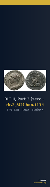 RIC II, Part 3 (second edition) Hadrian 1114 — CANOA