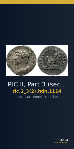 RIC II, Part 3 (second edition) Hadrian 1114 — CANOA