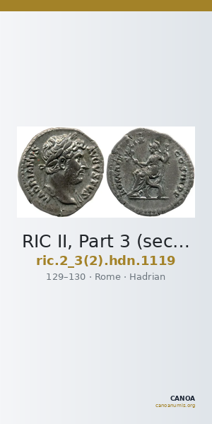 RIC II, Part 3 (second edition) Hadrian 1119 — CANOA