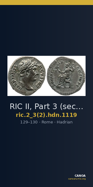 RIC II, Part 3 (second edition) Hadrian 1119 — CANOA
