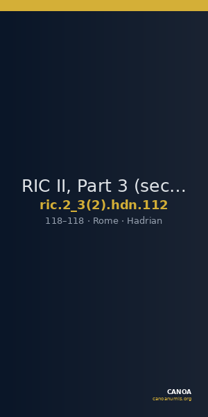 RIC II, Part 3 (second edition) Hadrian 112 — CANOA