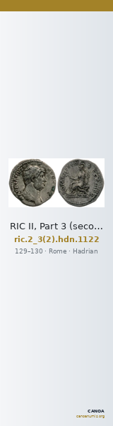 RIC II, Part 3 (second edition) Hadrian 1122 — CANOA