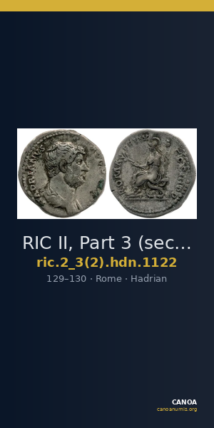 RIC II, Part 3 (second edition) Hadrian 1122 — CANOA