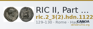 RIC II, Part 3 (second edition) Hadrian 1122 — CANOA