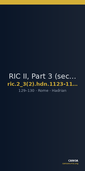 RIC II, Part 3 (second edition) Hadrian 1123-1124 — CANOA