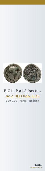 RIC II, Part 3 (second edition) Hadrian 1125 — CANOA