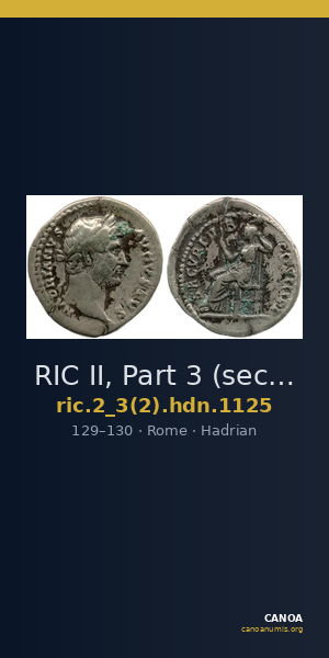 RIC II, Part 3 (second edition) Hadrian 1125 — CANOA