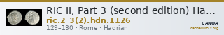 RIC II, Part 3 (second edition) Hadrian 1126 — CANOA