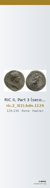 RIC II, Part 3 (second edition) Hadrian 1129 — CANOA