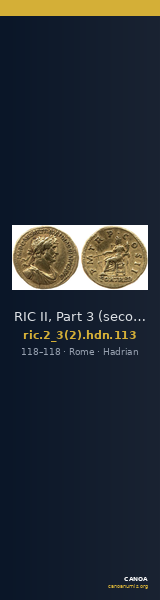 RIC II, Part 3 (second edition) Hadrian 113 — CANOA