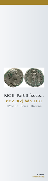 RIC II, Part 3 (second edition) Hadrian 1131 — CANOA