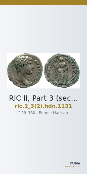 RIC II, Part 3 (second edition) Hadrian 1131 — CANOA