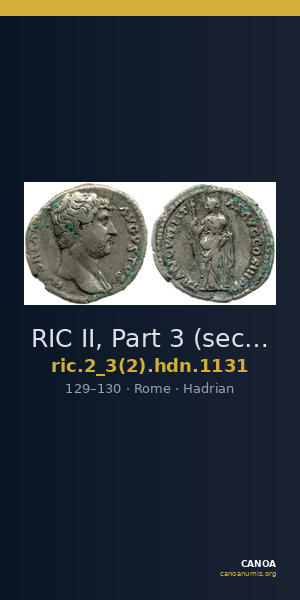 RIC II, Part 3 (second edition) Hadrian 1131 — CANOA