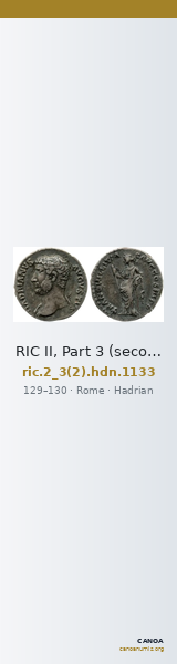 RIC II, Part 3 (second edition) Hadrian 1133 — CANOA