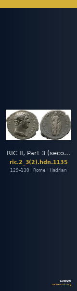 RIC II, Part 3 (second edition) Hadrian 1135 — CANOA